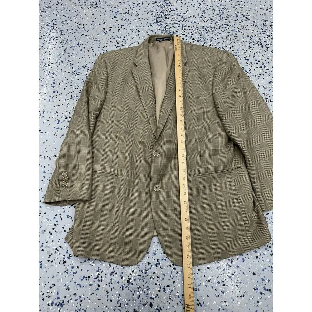 Tommy Hilfiger Plaid Wool 2‎ Button Blazer Mens 46R Made In USA